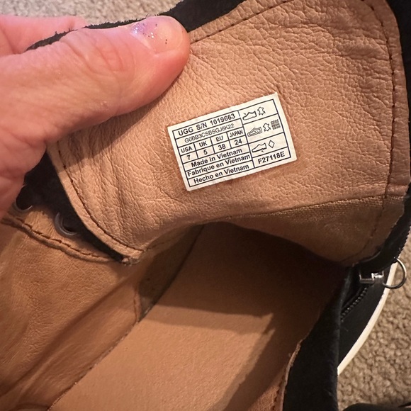 UGG Black Leather High-Top Sneakers - Picture 4 of 5